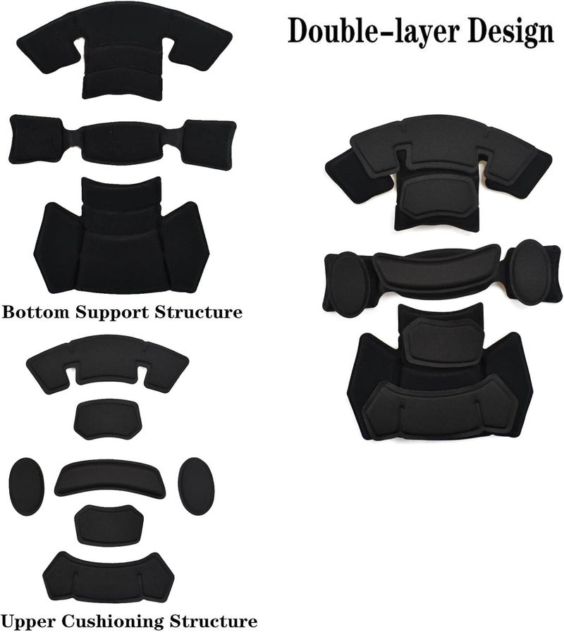 Hdlsina Helmet Cover Cloth,Adjustable Dial Suspension System Chin Strap Tactical Helmet Retention System Chin Strap and Airsoft Helmet Padding Kit Universal EVA Foam Pads Set - Image 4